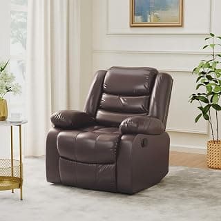 Amazon Brand - Solimo Delphi 1 Seater Leatherette Recliner (Brown)