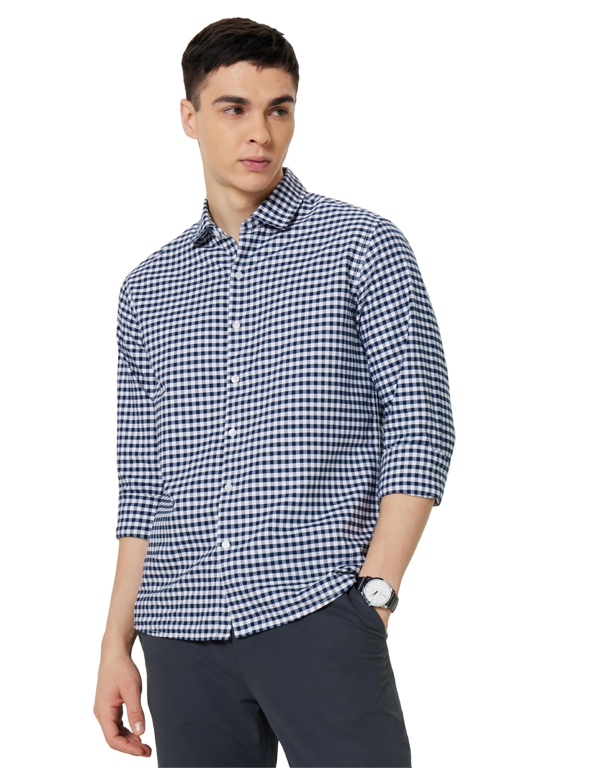 Symbol Premium Men's Checkered Casual Shirt - Regular Fit | Full Sleeve | Pure Cotton (Available in Plus Sizes)