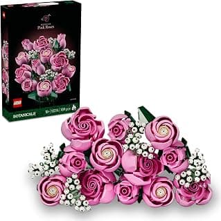 LEGO Botanicals Bouquet of Pink Roses, Decorative Flowers 10374 - Building Blocks Set for Adults -Age 18+