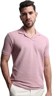 MUFTI Men T-Shirt | Slim Fit Johnny Collar Solid Design | Premium Cotton Elastane Blend & Stretchable Fabric for Smart Casual & Business Casual Wear
