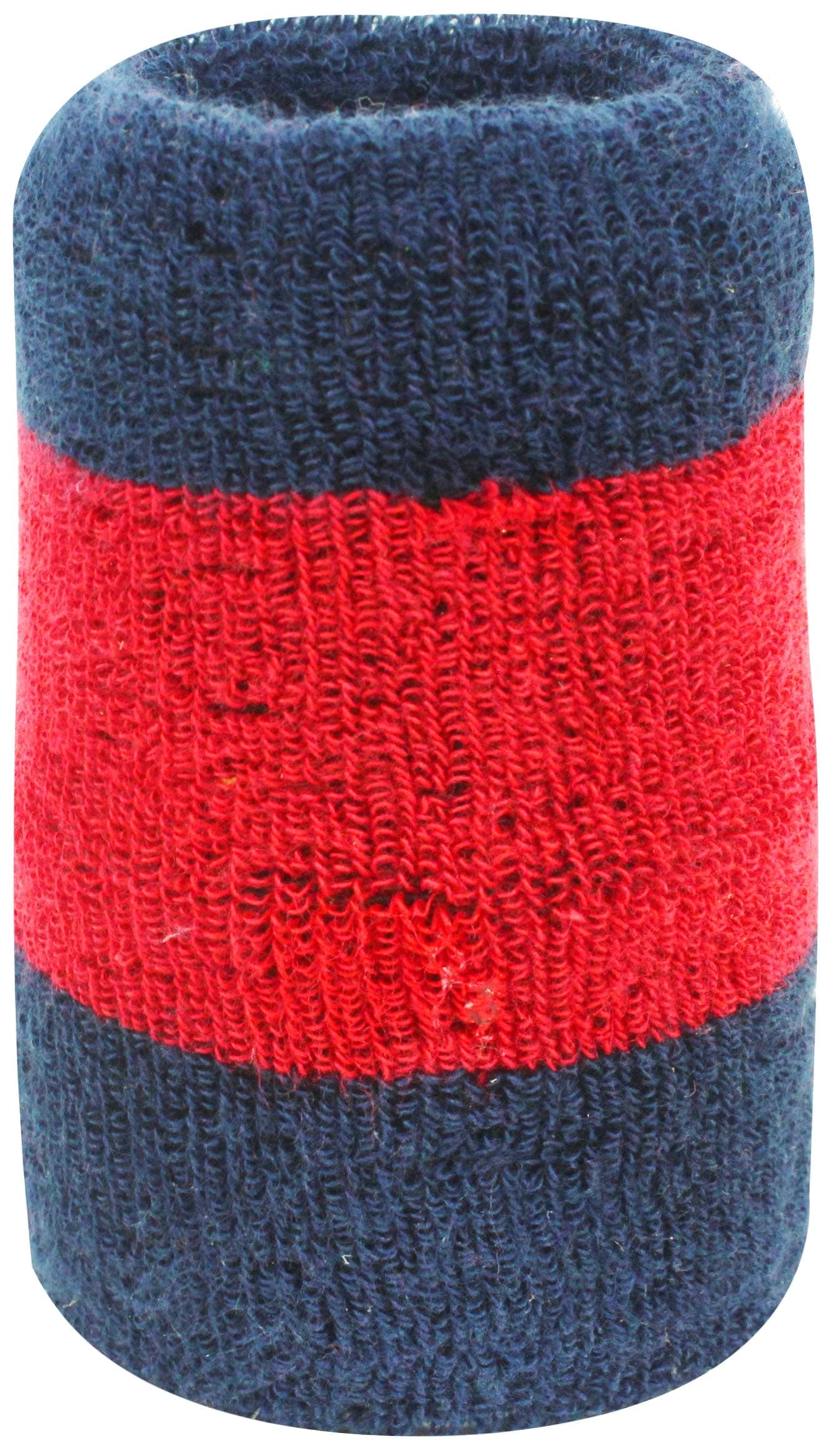 Neska Moda Unisex Pack of 1 Dark Blue and Red Striped Cotton Wrist Band-WB41