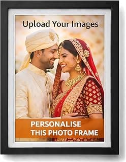Customized Photo Frames With Photo Upload, Photo Frame Customised Gift, With Plexi Glass, A4, A3, Paper/Canvas, Personalised Photo Print With Frame, Portrait, Black, Wall Mount