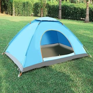 HACER Camping Automatic 210D+170T Fabric Lightweight Backpacking Waterproof Windproof Portable Cabin for 3 to 4 Persons Suitable for Hiking