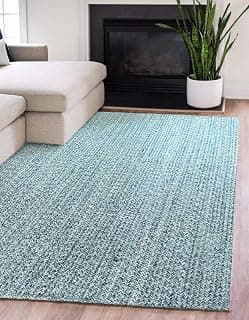 Natural Cotton 5x9 Feet Mixx Green Handmade Braided Carpet | Reversible Rug Mat | Eco-Friendly Durable Non-Slip Floor Area Rug for Living Room, Bedroom & Kitchen — (5x9 Feet, Rectangular)
