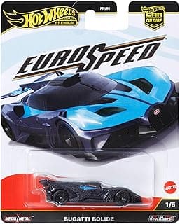 Hot Wheels Euro Speed Bugatti Bolide Premium Die-Cast Car, 1:64 Scale, Limited Release, Metal Body for 3 Years & Above (Blue)