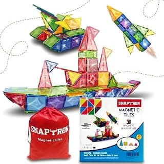 SNAPTRON Magnetic Blocks for Kids Tiles -40 Pieces Set Gifts for Girls, Boys, Magnetic Blocks for Kids 3+ Years, 4 5 6 7 8 9 10/ Constructing & Learning Builder Educational Magnetiles Game