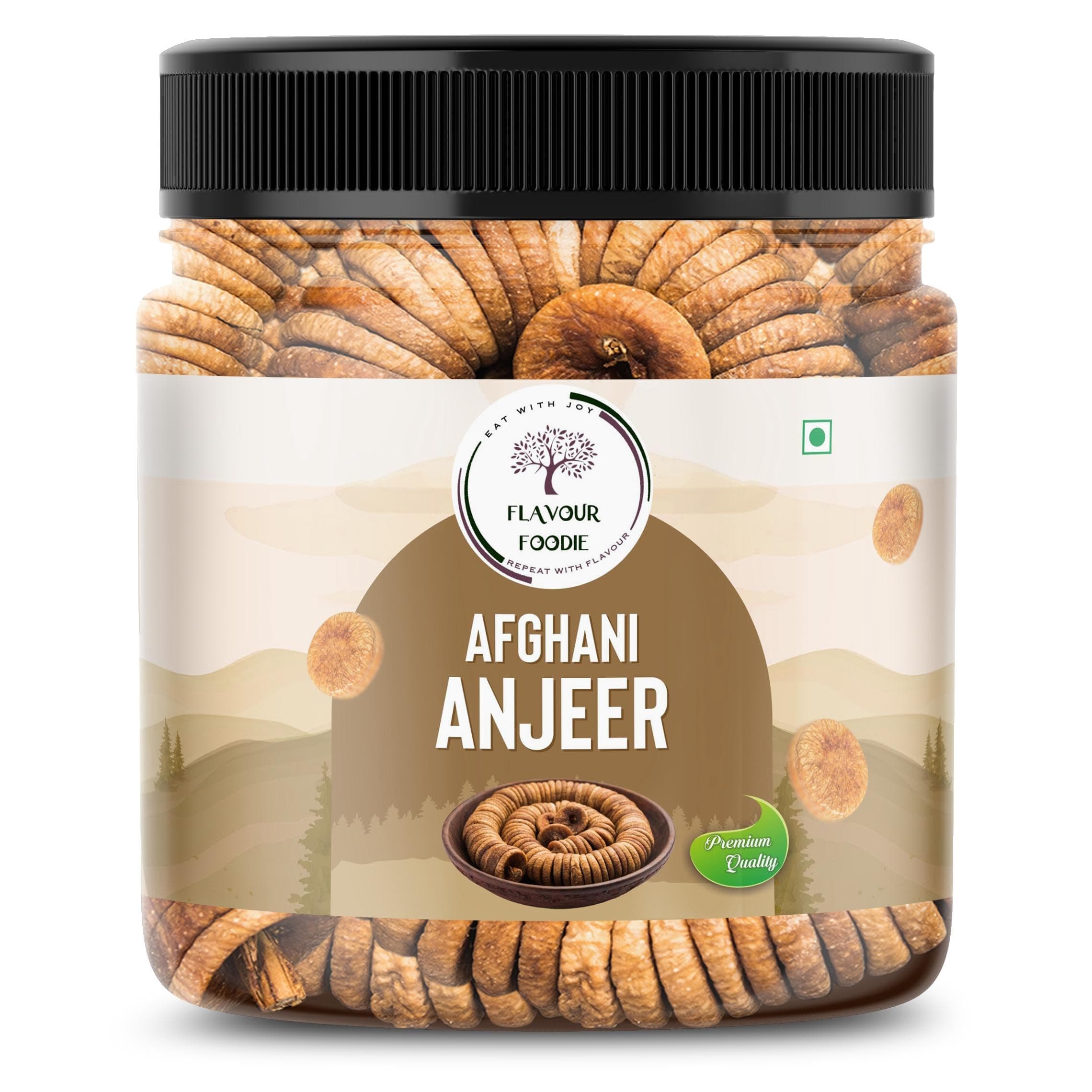 Flavour Foodie Premium Anjeer 500GM | Soft, Juicy and Naturally Dried Figs Dry Fruit | No Added Sugar | Healthy Snack Rich Source Of Fiber | Low in Fat | Jar Pack Of 1