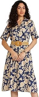 BIBA Women Below The Knee Cotton Straight Printed Dress