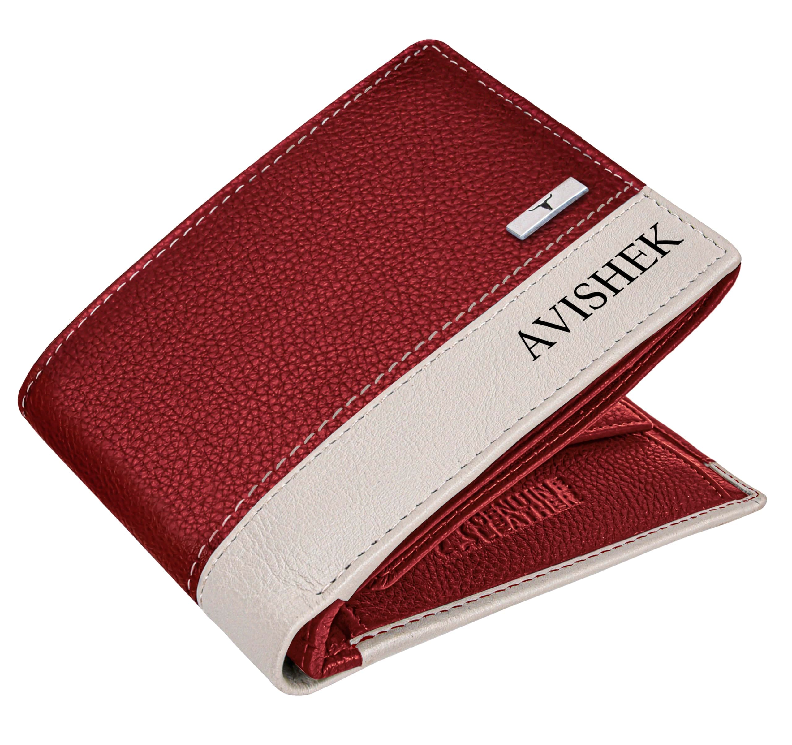 URBAN FOREST Samuel Custom Red/Sand Leather Wallet for Men