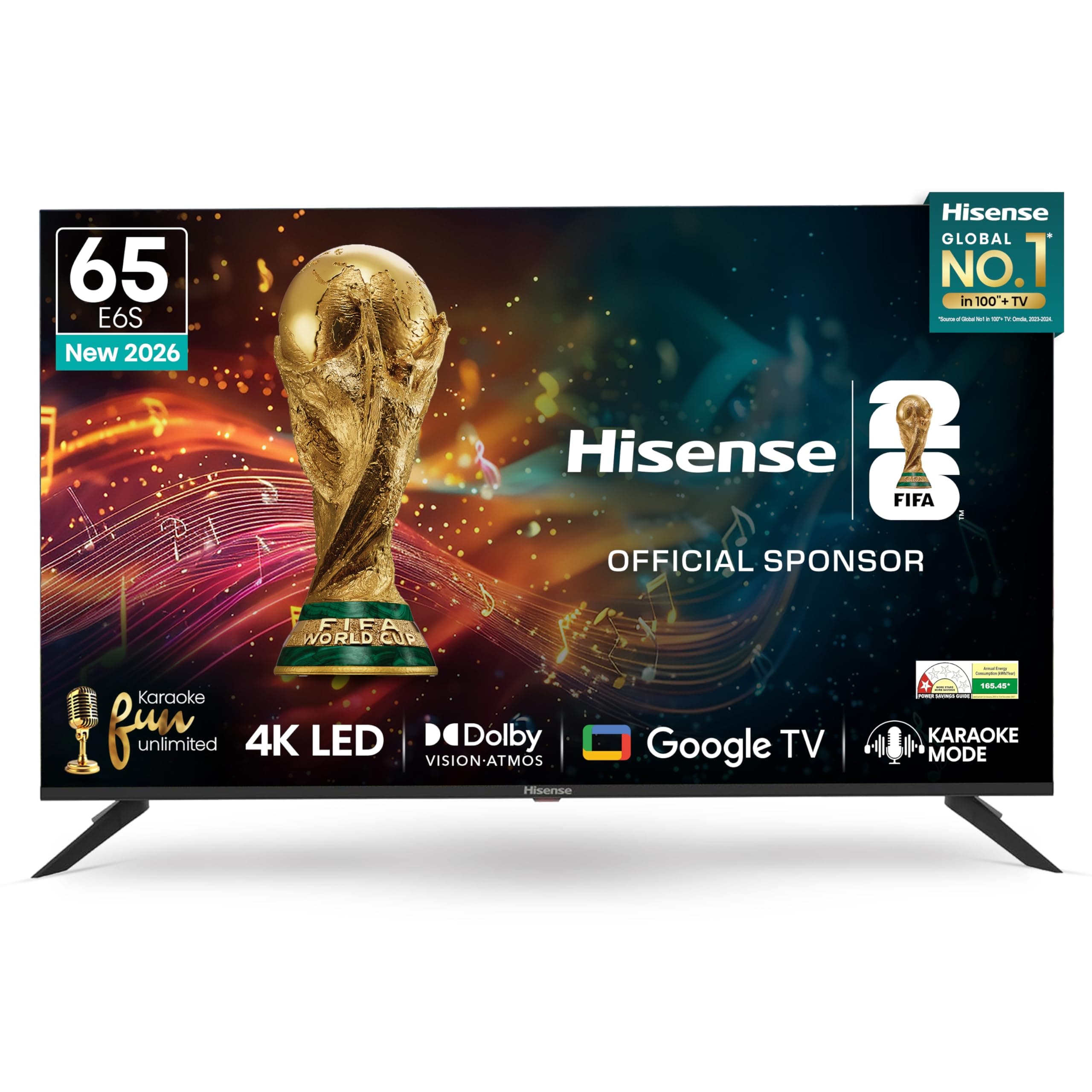Hisense 164 cm (65 inches) E6S Series 4K Ultra HD Smart LED Google TV 65E6S