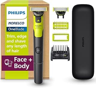 Philips QP4631/90 OneBlade 360 with Connectivity Face + Body, Electric Beard Trimmer, Razor and Body Care with 360 Blade Technology, 360 Blade for Face, 5 Lengths Adjustable