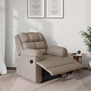 Amazon Brand - Solimo Avalon Single Seater | Premium Mosha Fabric | Manual Recliner | Beige