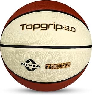 Nivia Top Grip 3.0 Basketball, As per BFI Standard, 8 Panels, Soft Rubber Cover Molded with Pebbled Text, Butyl Threadwounded Bladder, Made for Tournaments, to Play on All Indoor & Outdoor Surfaces