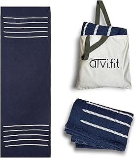 Pure cotton anti-skid, machine wash yoga mat. 73inches x 24inches, 5mm thickness (5mm (Dark Blue))