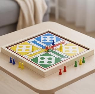2 in 1 Wooden Magnetic Board Game | Ludo + Snakes & Ladders Combo | 30x30 cm Travel Friendly Family Game | Classic Indoor Game for Kids & Adults | 2-4 Players