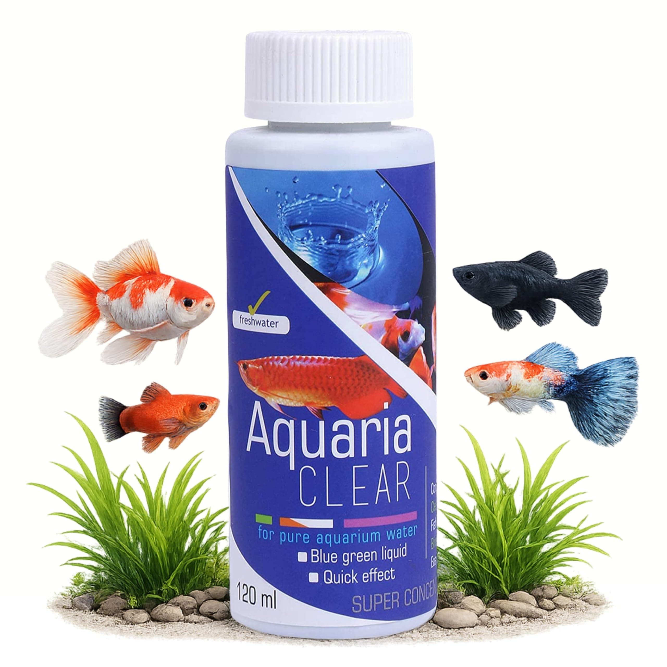 Foodie Puppies Aquatic Remedies Aquaria Clear - 120ml | Suitable for Fresh Water | Cloudy Water Remover for Crystal Clear Aquarium Water