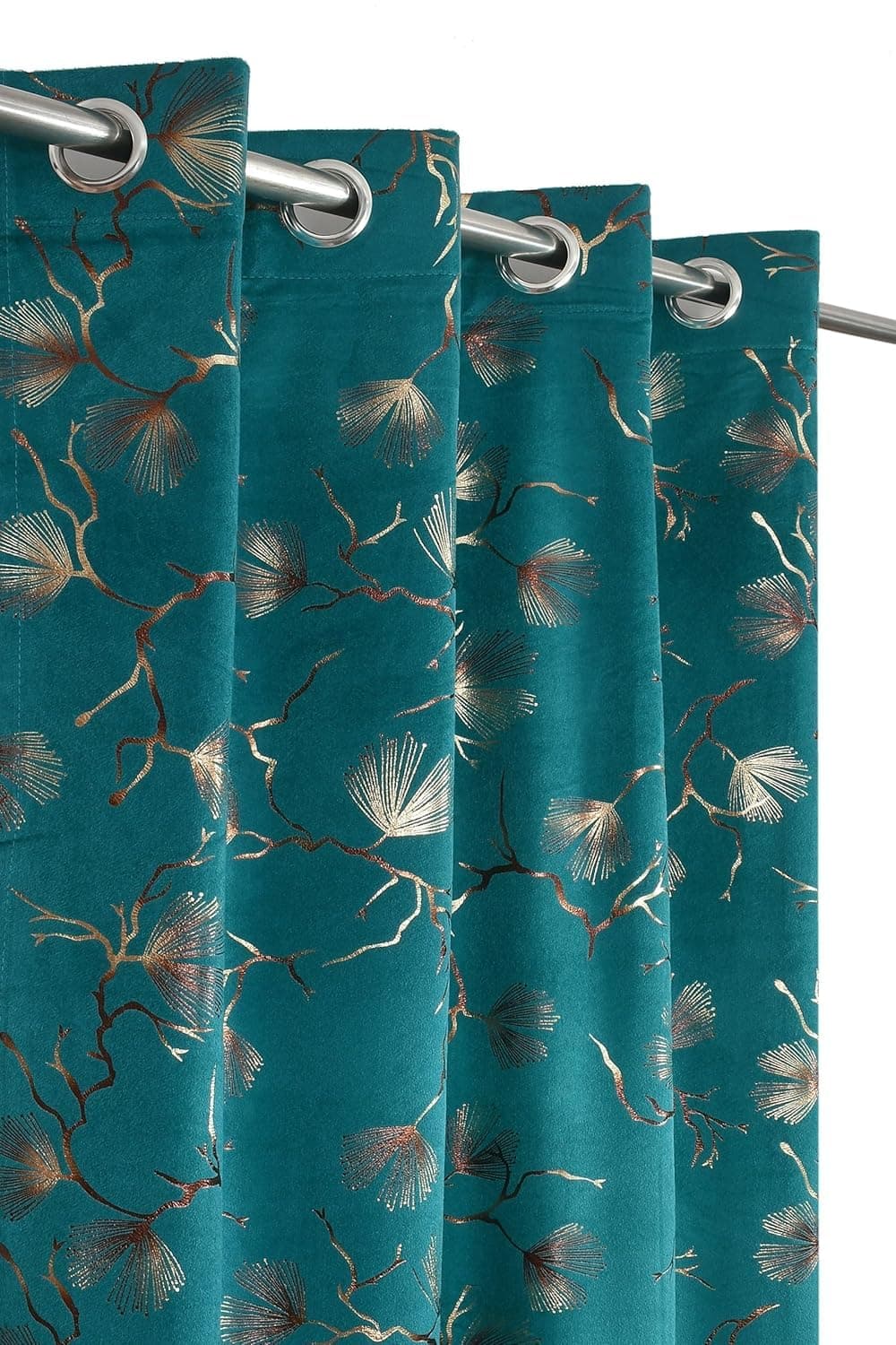 RSTC Velvet Curtains 9 Feet Long | 48×108 Inch | 1 Panel Only | Velvet Blackout Parda for Big Long Door & Balcony | Aqua Colour