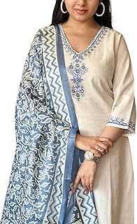 Generic Latest Khadi Kurtaset With Khadi Silk Dupatta For Womens