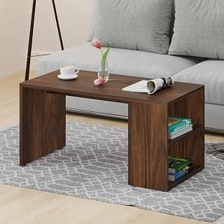 BLUEWUD Tayvue Engineered Wood Coffee Center Sofa Tea/Teapoy Console Table for Sofa Set Living Room Home Hall (Brown Maple)