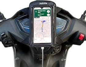 JETLIFE Mobile Holder/Pouch/Mount for All Types of Scooter Scooty Activa Jupiter EV etc | Standard X1 Model (Black)