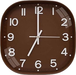 TEKCOOL Plastic Analogue Wall Clock 12" Silent Quartz Decorative Latest Wall Clock Non-Ticking Classic Clock Battery Operated Round Easy to Read for Room/Home/Kitchen/Bedroom/Office/School.Gold Brown?