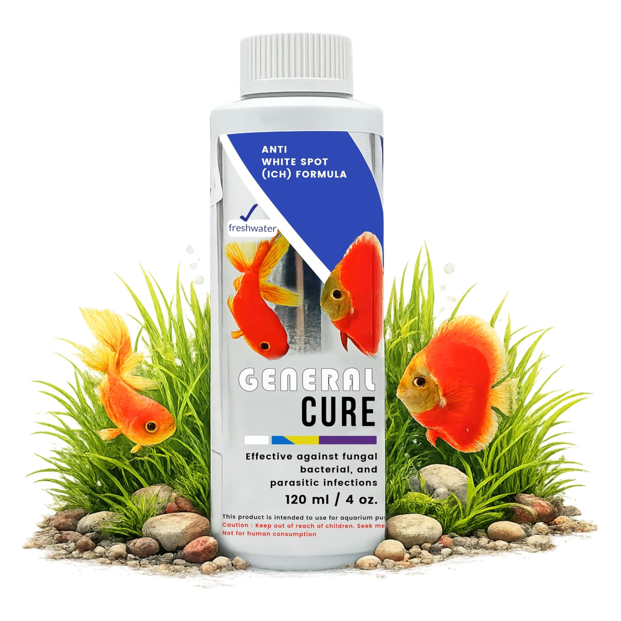 Foodie Puppies Aquatic Remedies General Cure - 120ml | Suitable for Fresh Water System | Anti White Spot Formula | Aquarium Water Medicine