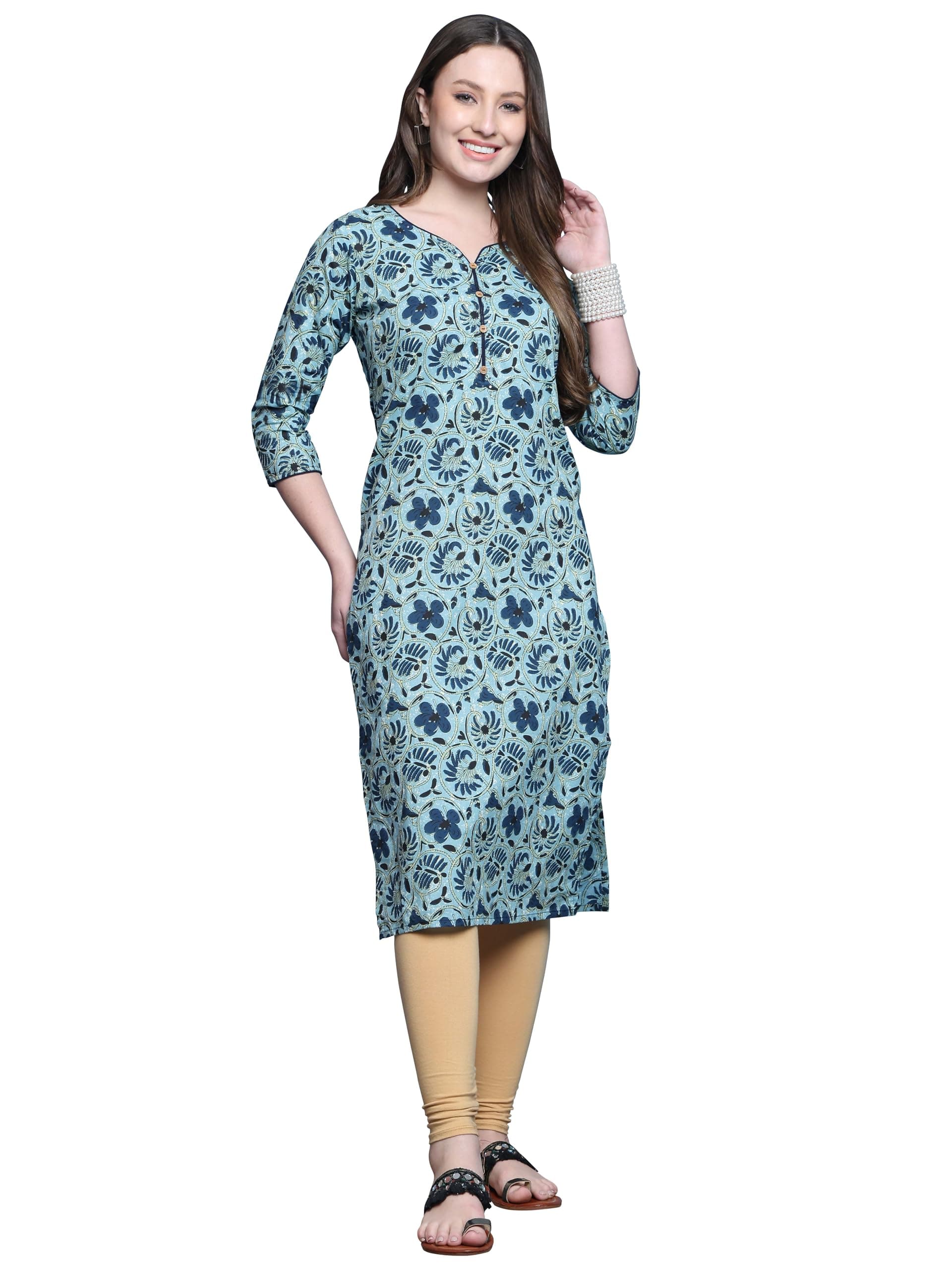 Rajnandini Women's Cotton Straight Fit Casual Kurti