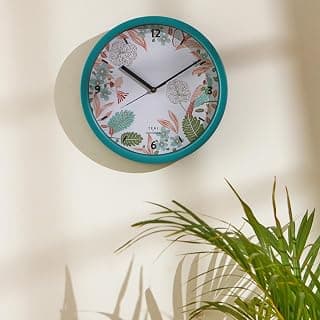 TEAL BY CHUMBAK Begum Baagh Analog Wall Clock | 11 inch | Home Decor| Silent Sweep Movement | Mineral Glass | Matte Rim | Perfect for Gifting, White