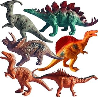 Realistic Big Dinosaur Figure Toy Set for Kids 3+ | Set of 6PCs T-rex Dinosaurs Animal Playset Toys for Boys and Girls Dino Animal Action Figurine Decoration Items Birthday Gift for Childrens