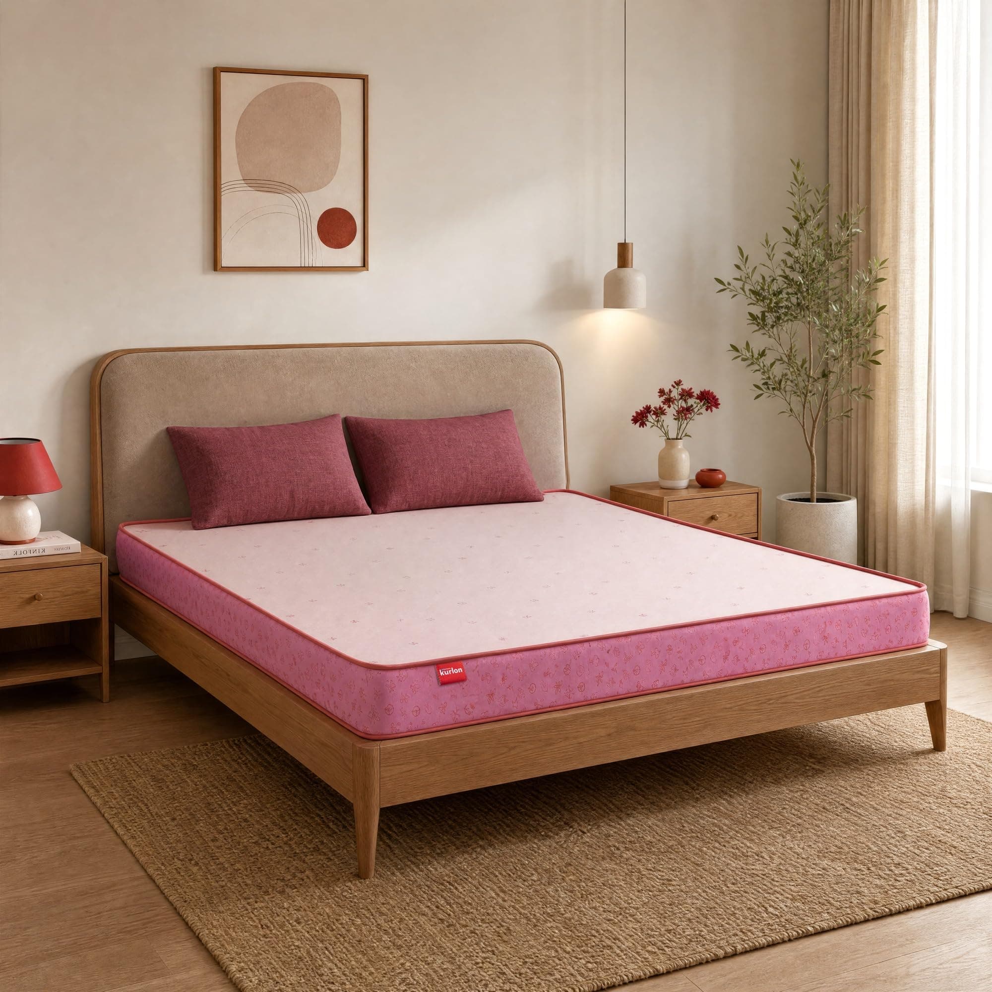 Kurlon Ortho Plus Mattress | King Size 72x70x8 Inches | Medium Firm Body Zone Orthopedic Support | Long Lasting Everyday Comfort | Aligned Spine Support | Soft Knitted Fabric Cover | 10 Years Warranty