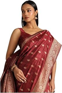 Soch Womens Black Tussar Zari Woven Saree With Zari