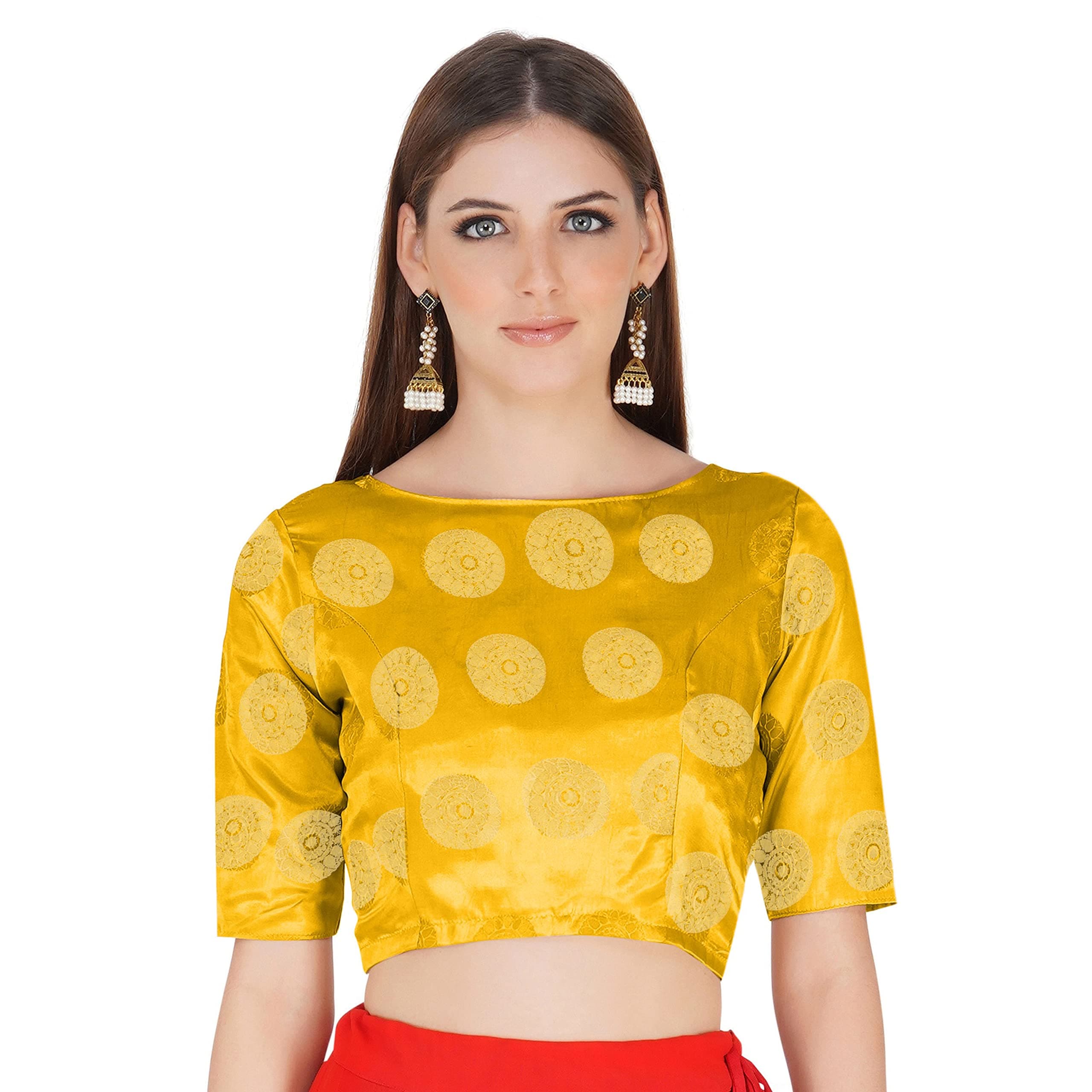 Fressia Fabrics Women's Silk Half Sleeve Blouse