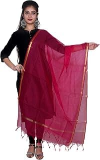 Shree Kanak Zari Creations Women's Checkered Net Dupatta