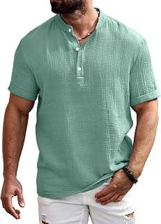Zombom Men’s Polycotton Solid Short Kurta | Regular Fit | Half Sleeve | Mandarin Collar | Lightweight Casual Wear for Daily, Summer Comfort & Smart Look