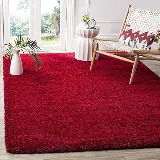 Premium Plain Shaggy Carpet, Soft & Fluffy Area 3X3 Rug for Living Room, Bedroom & Office, Anti-Skid Floor Carpet