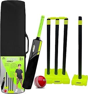 Jaspo CRIC Addict Plastic Cricket Bat Set Combo with Soft Cricket Ball for Kids (Size-5 (8 yrs to 12 yrs))