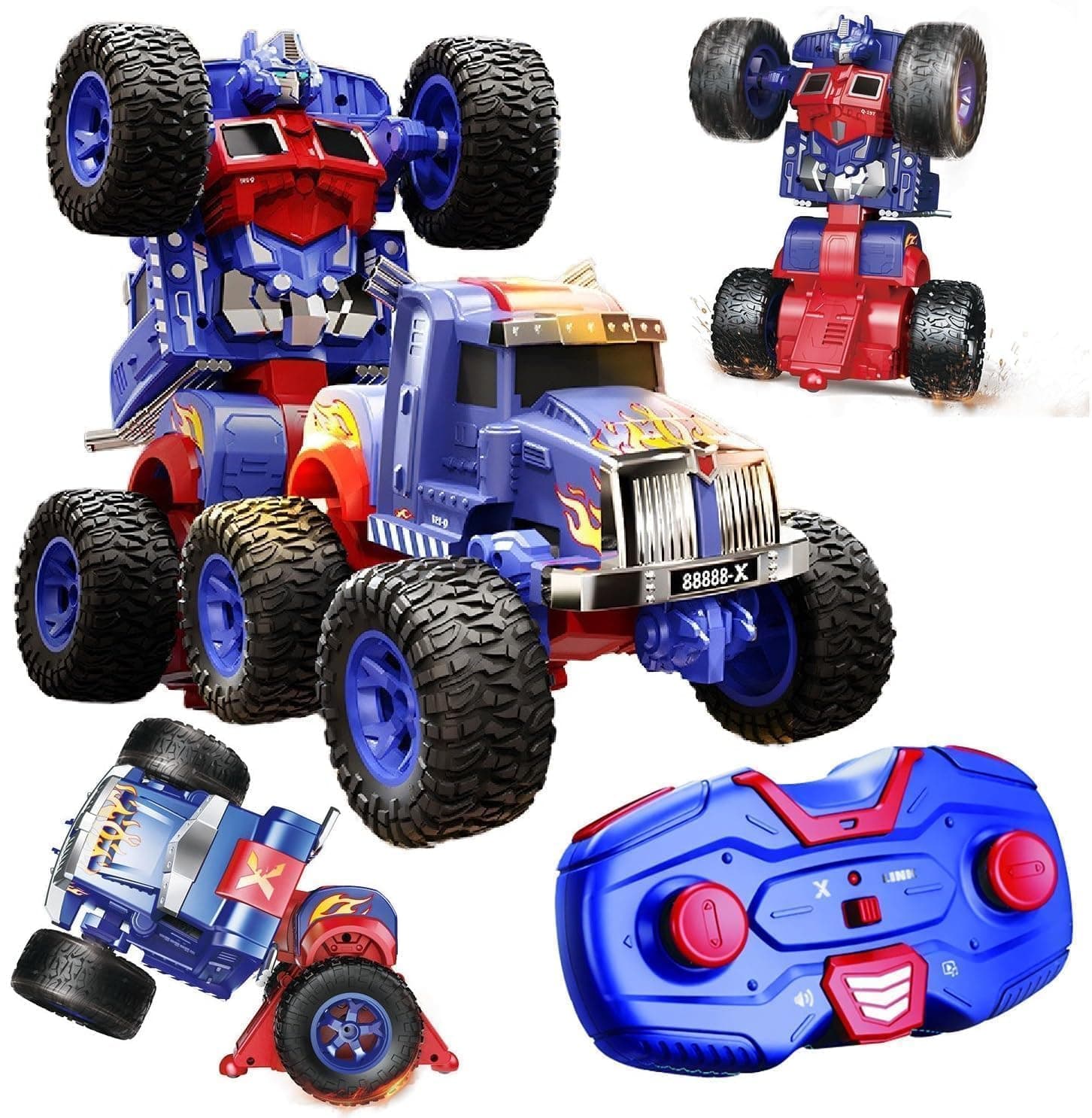 SUPER TOY Remote Control Transform Car 360 Deformation RC Robot Truck One Click Convertible Racing Car for Kids Boys Birthday Gift