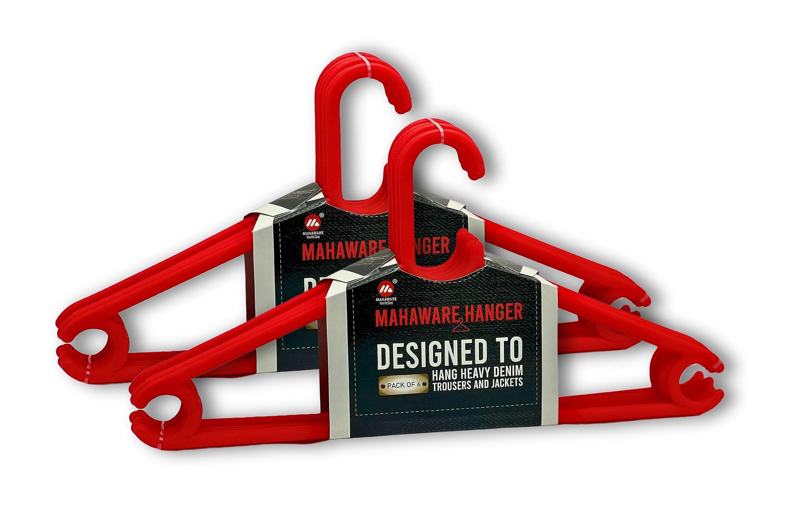 Mahaware Polypropylene Cloth Hanger, Pack of 12 - Heavy Duty Plastic Hanger for Wardrobe, Space Saving Clothes Hanger, Anti-Slip Hanger Cloth Plastic for Closet Organization (Red, 12 Count)