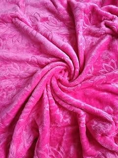 PR Enterprises Velvet Floral Embossed Super Soft Heavy Single Bed Mink Blanket for Winter || Pink