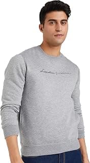 Qube By Fort Collins Men's Cotton Crew Neck Sweatshirt