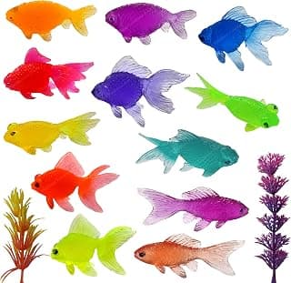 FunBlast Little Cute Fish Toys – Pack of 12 Pcs Aquatic Sea Animal Toy for Kids, Marine Animal Figure Playing Set for Kids, Sea Creatures Action Toys for 3+ Years Old Kid, Boys, Girls