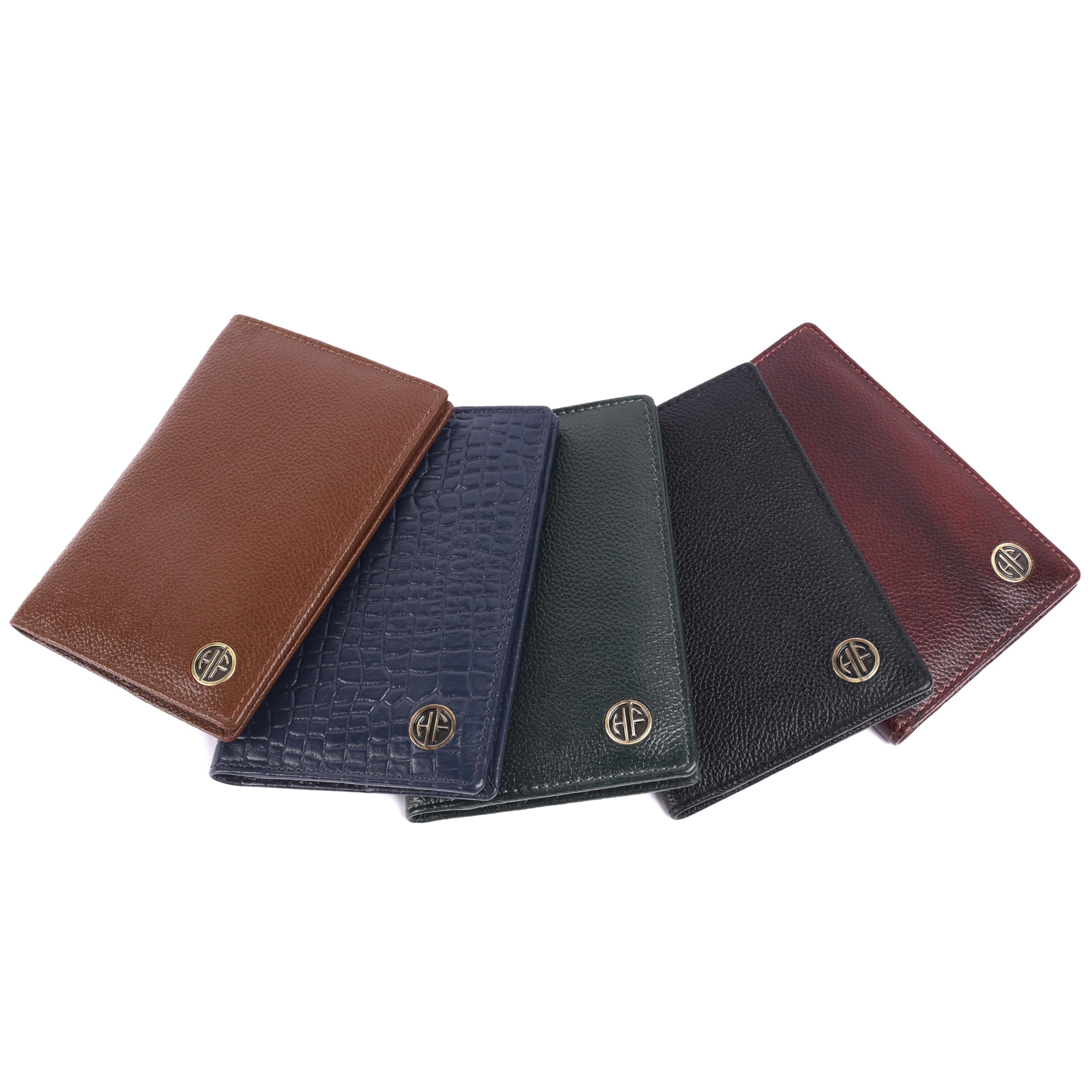 HAMMONDS FLYCATCHER Premium RFID Protected Genuine Leather Passport Holder Combo for Men&Women-1 Passport Slot,3 ATM Card Slots,1 ID Card Slot- Pack of 5 Passport Holders, Assorted