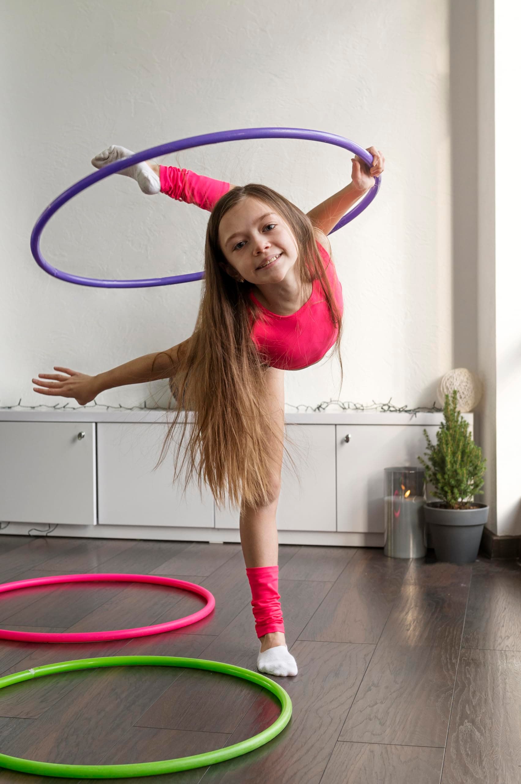 Protoner Hula Hoop Set, 30 inch | 18-36 inch Range, Assorted Colors, Jointless Design