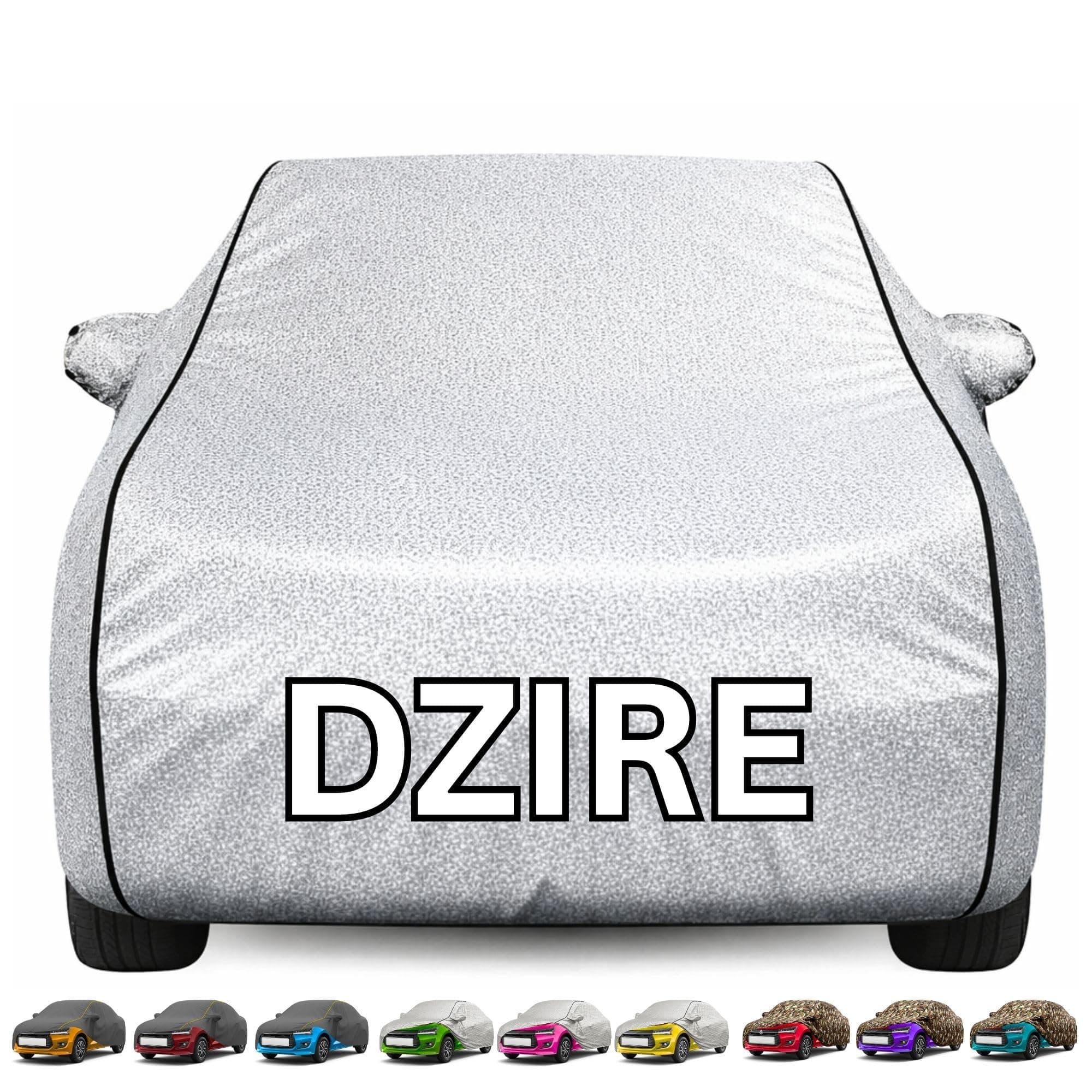 Kayme Premium Silver Dzire Car Cover Waterproof for (All Models & Variants – Petrol, Diesel, CNG & EV) |Speacially Custom Fit with Mirror Pockets |All-Weather Protection - Outdoor Car Body Cover