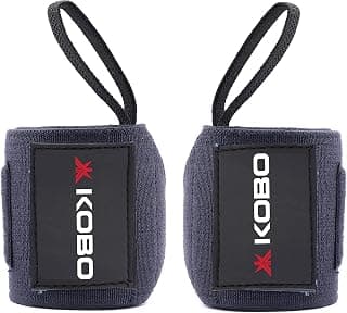 Kobo WTA-49 Super Heavy Wrist Wraps with Thumb Loop - Professional Wrist Support Braces for Men & Women - Weight Lifting Cross Fitness Powerlifting Strength Training