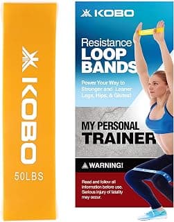 Kobo AC-66 Resistance Loop Band 3" Wide for Latex Squats, Hips & Glutes, Yoga, Crossfit, Stretching, Strength Training, Physical Therapy Tension 60-80 LBS