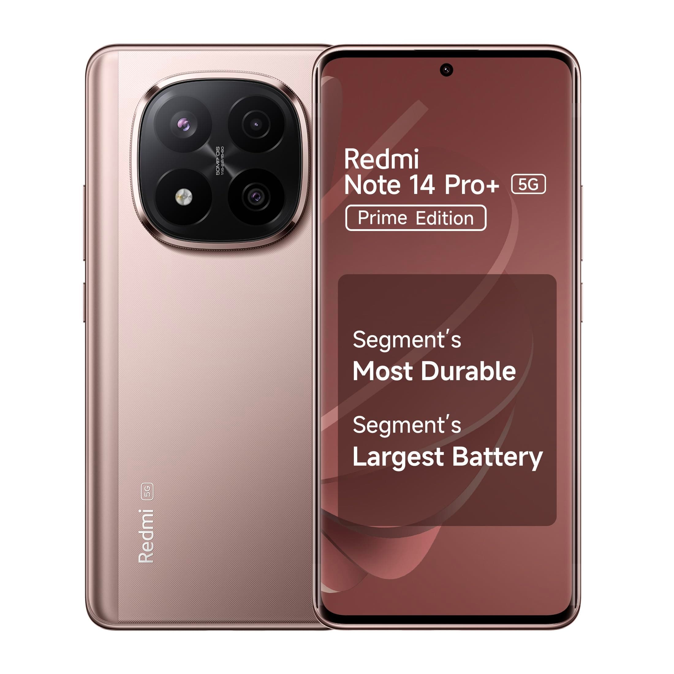 Redmi Note 14 Pro+ 5G Prime Edition (Champagne Gold, 8GB RAM, 256GB Storage) | Snapdragon 7s Gen 3 Processor | AMOLED Display | Dual Nano-SIM | 6200mAh Battery | Corning Gorilla Glass Victus 2