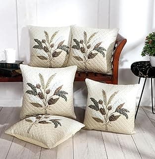 BLUEDOT Home Decorative Floral Printed Cushion Covers Set of 5 (16x16 inches), Multicolor,CCN2