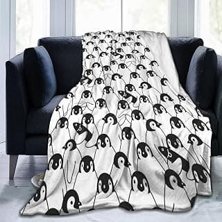 Penguin Bird Blanket Flannel Throw Blanket Soft Cozy Blankets for Couch Bed Living Room 50''x40''