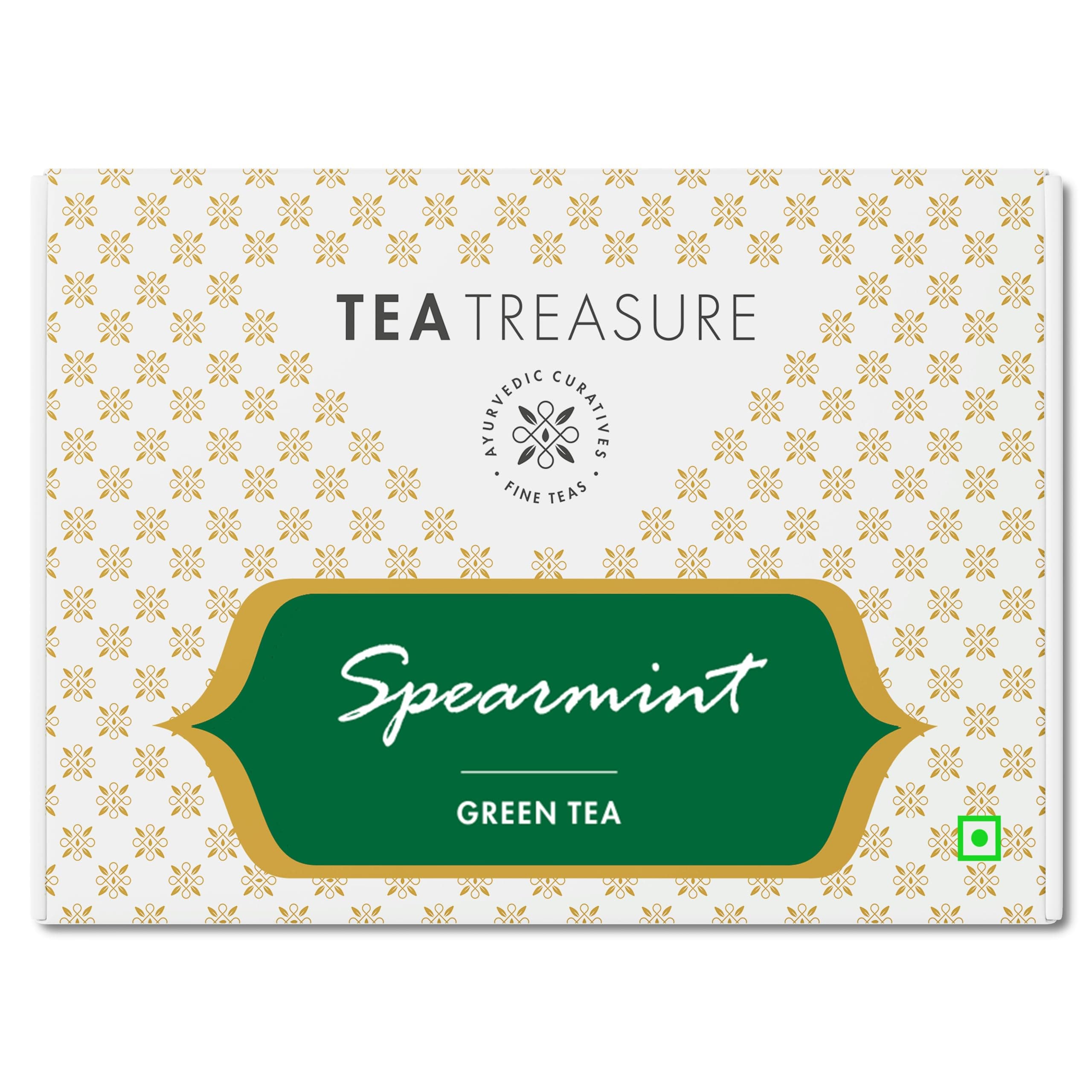 Tea Treasure Spearmint Green Tea, 50 Tea Bags | Helps in Hormonal Balance, PCOS, Weight Management, Reduces Facial Hair & Digestion